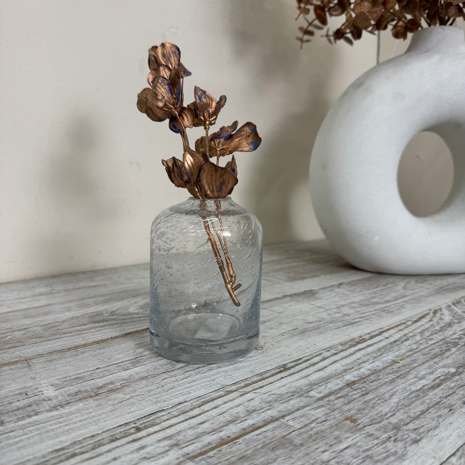 Glasvase Bubbles Luftblasen Glas Zylindervase Minivase Transparent Deko Gebraucht