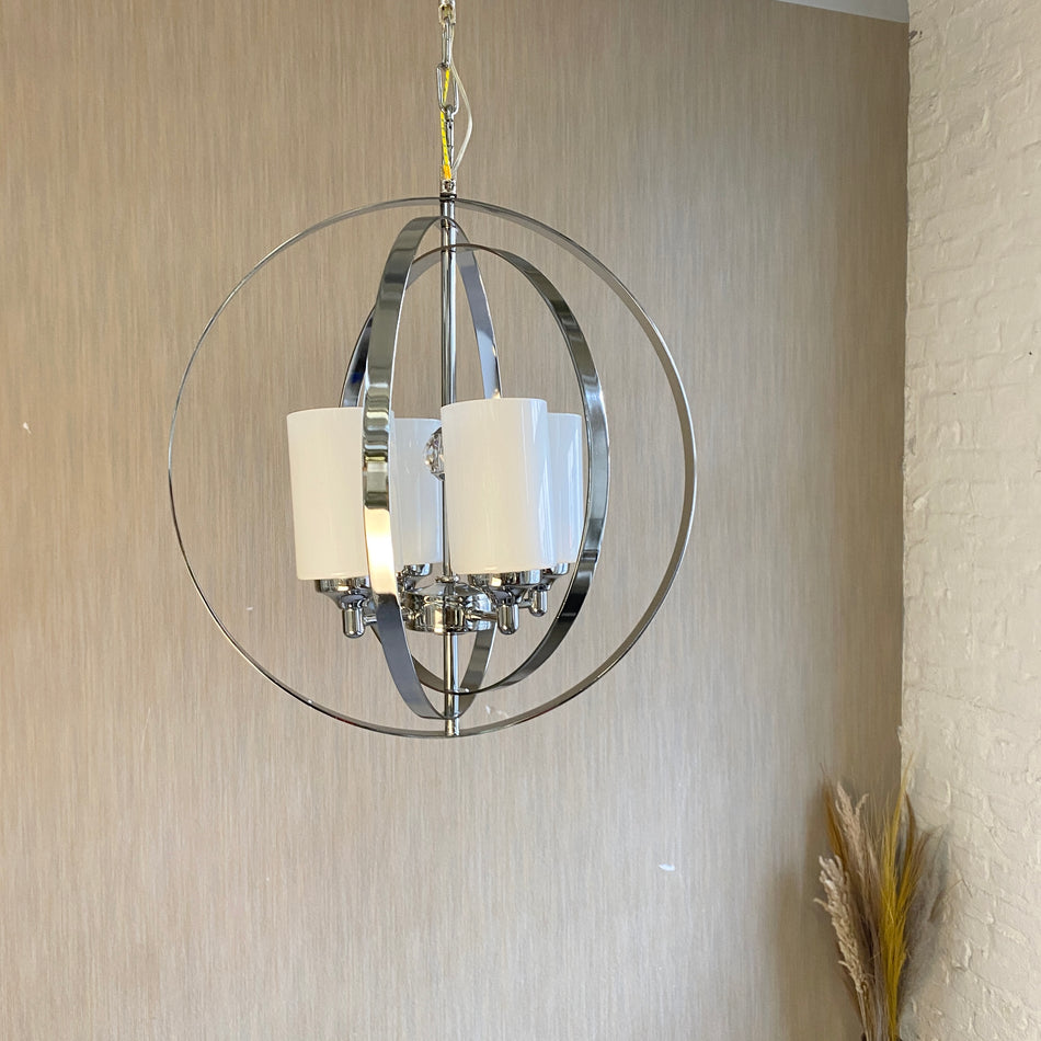 Izmir Deckenlampe silbern weiß 4 flammig Designer Lampe