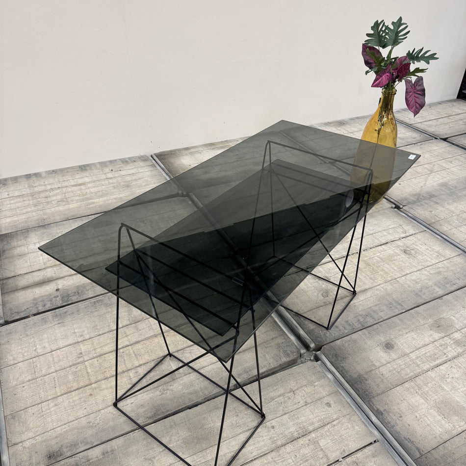 Kare Design Polar Konsole Glastisch Schwarz Glas Schreibtisch Tisch