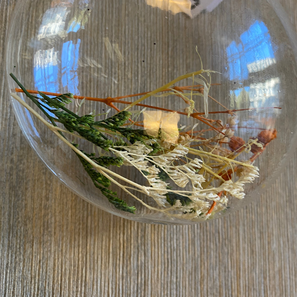 Deko Anhänger bunt Glas Trockenblumen Typ B