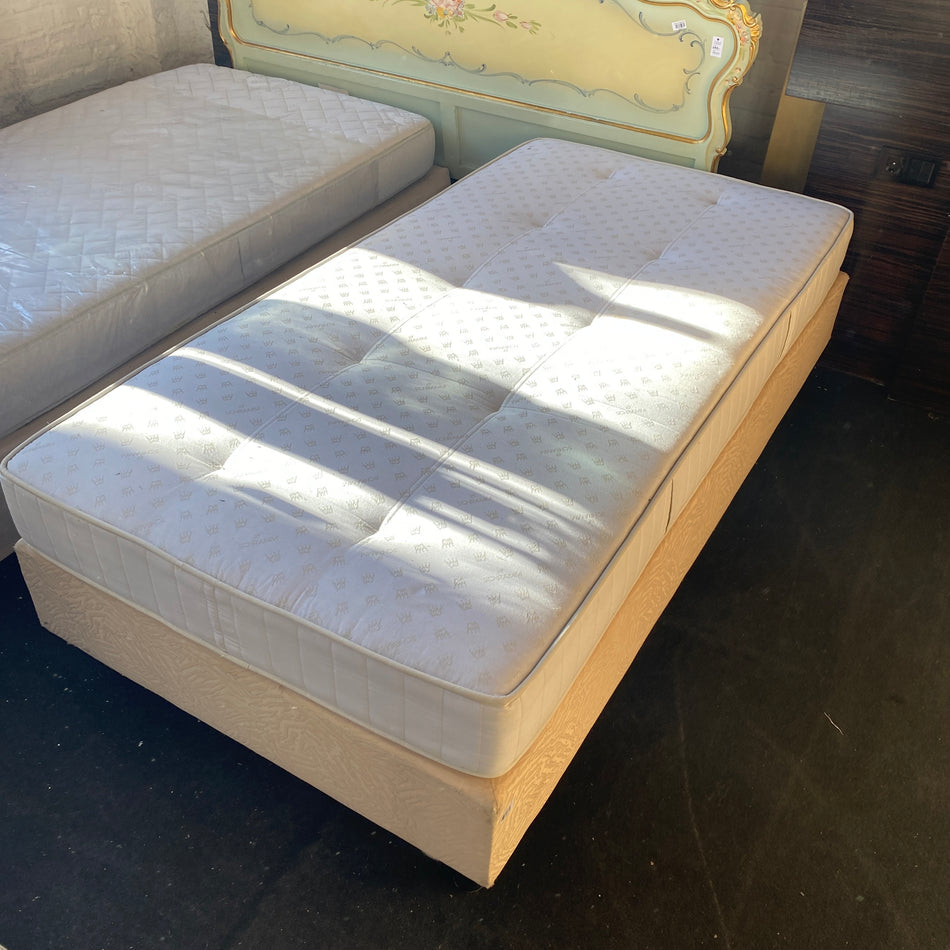 Boxspringbett 100x200 creme mit Matratze Bett gebraucht