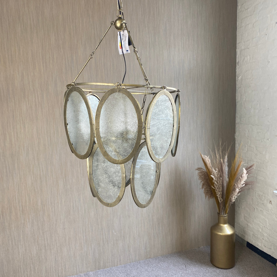 PTMD Dairen Deckenlampe golden Glas Lampe