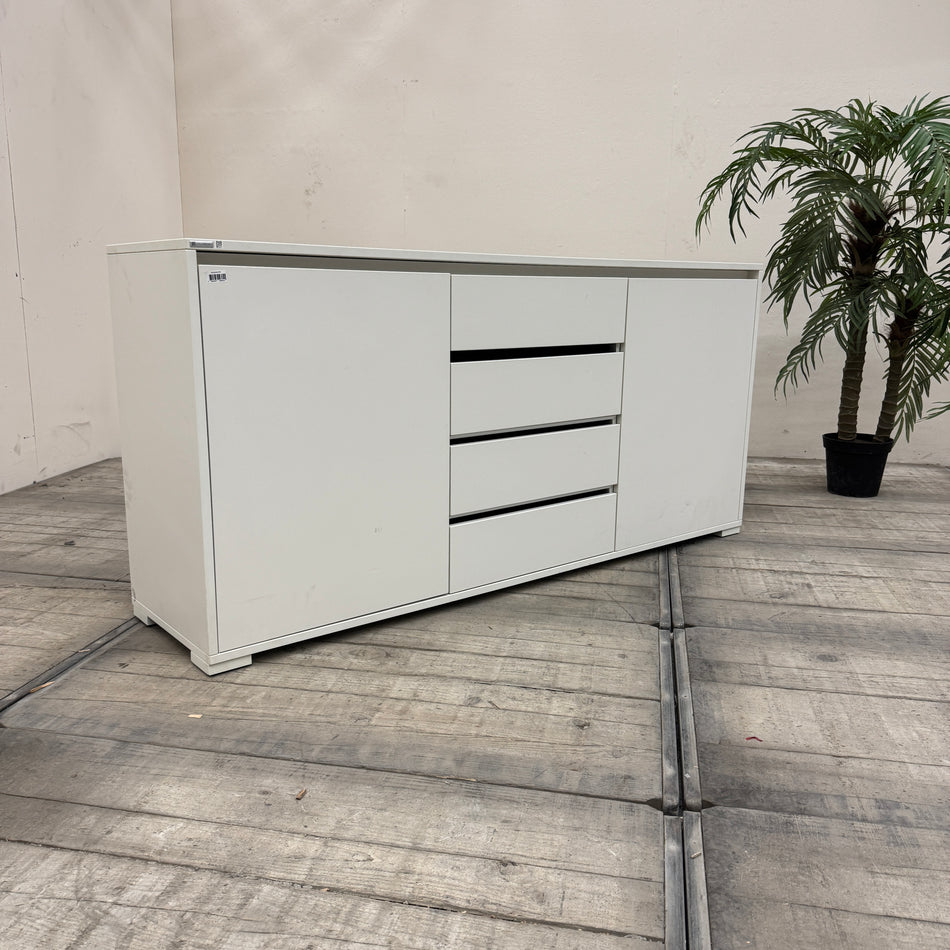 Palmberg Sideboard Kommode Weiß mit Schubladen & Flügeltüren Schrank Gebraucht
