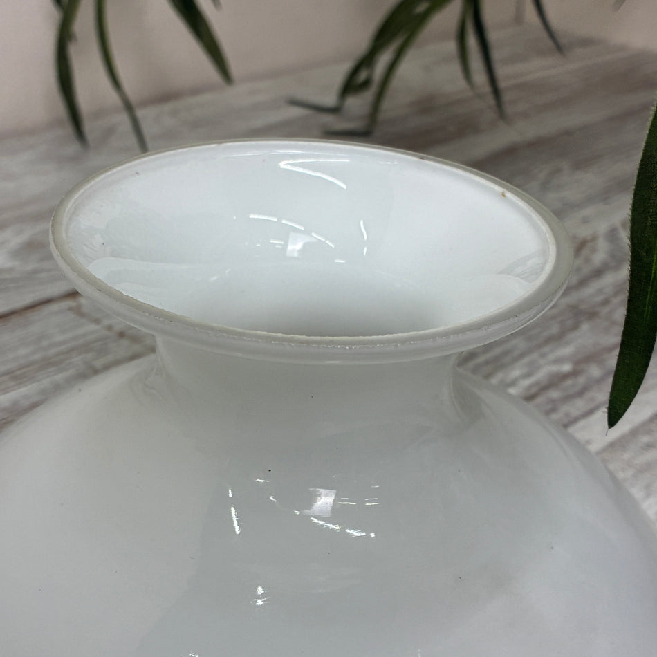 Vintage Lampenschirm Milchglas für Petroleumlampe Ersatzglas Weiß Gebraucht
