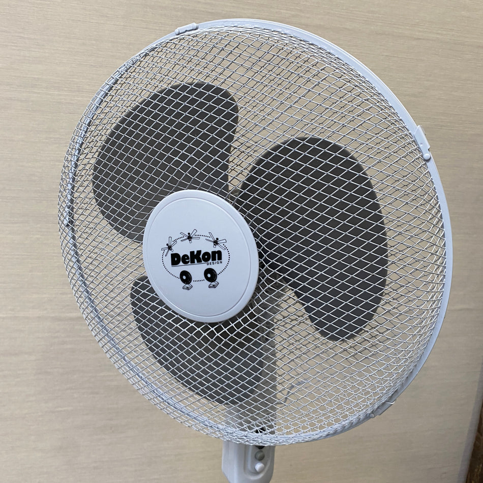 DeKon Standventilator – höhenverstellbarer Standlüfter mit 3 Stufen – Weiß – gebraucht
