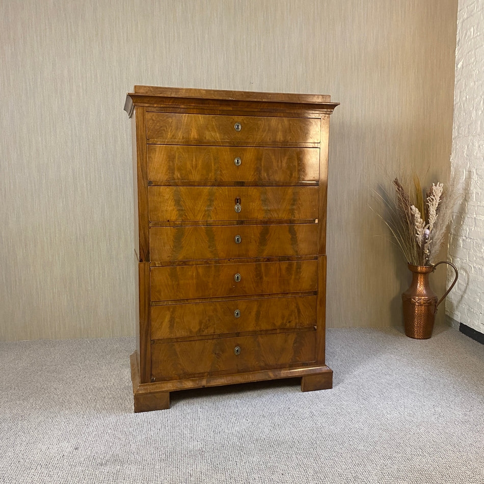 Biedermeier Chiffoniere antik Mahagoni Eiche Furnier vintage Schrank