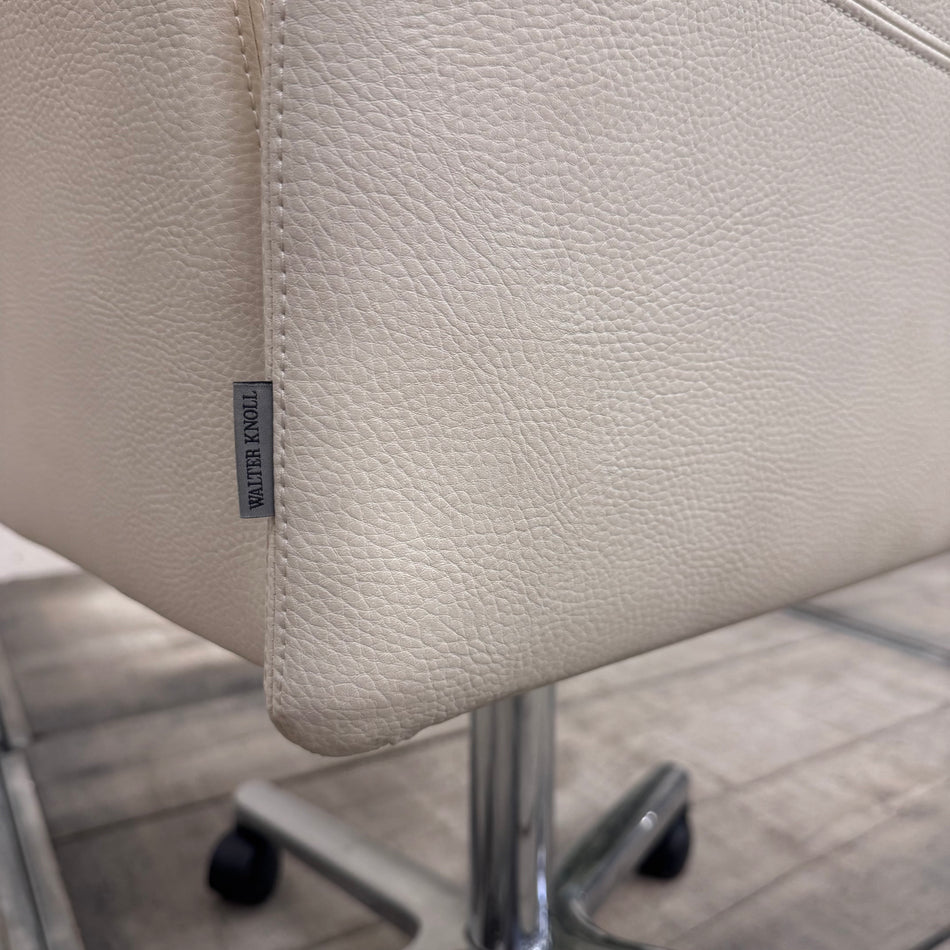 Walter Knoll Armlehnstuhl weiß Leder Bürodrehstuhl Stuhl Gebraucht