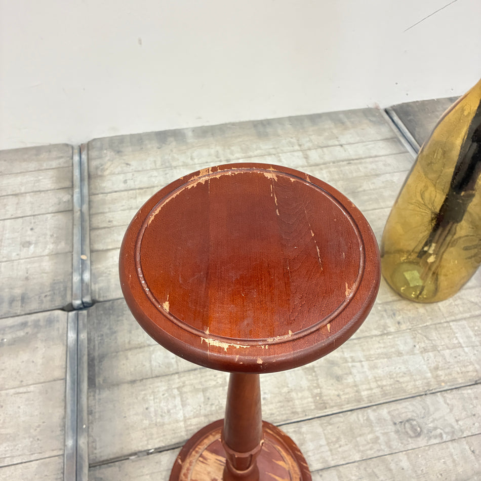 Vintage Telefontisch Beistelltisch Rund Holz Gedrechselt Braun Antik Tisch Gebraucht