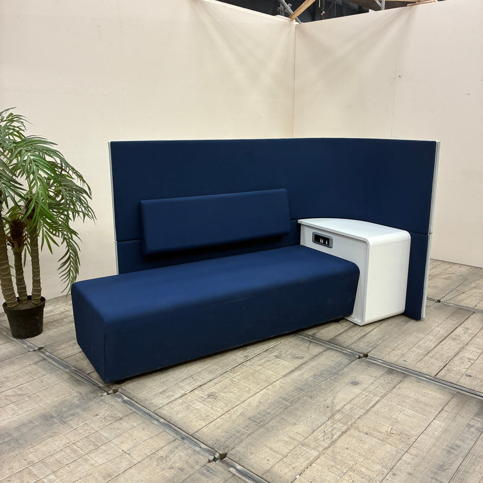 Haworth Akustik Sofa L Lounge Bank Blau Grau Elektrik Ablage Gebraucht