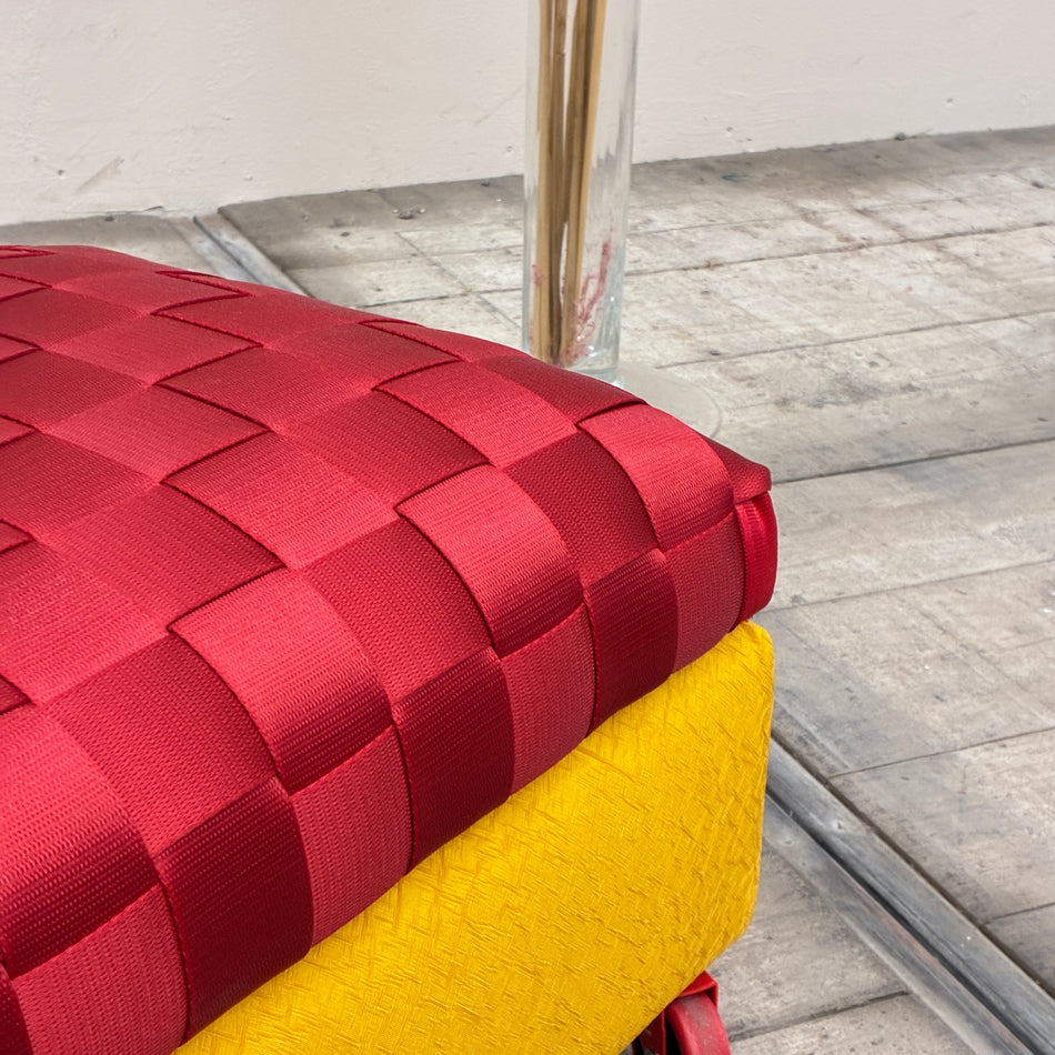 Thomas Klotz Designer Stool Upcycling Seat Pouf Airbag Seatbelts Unique Piece