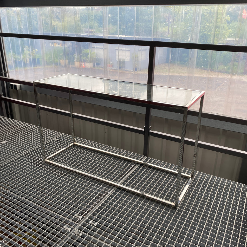 Konsolentisch gebraucht silbern Chrom Glas Tisch 120cm