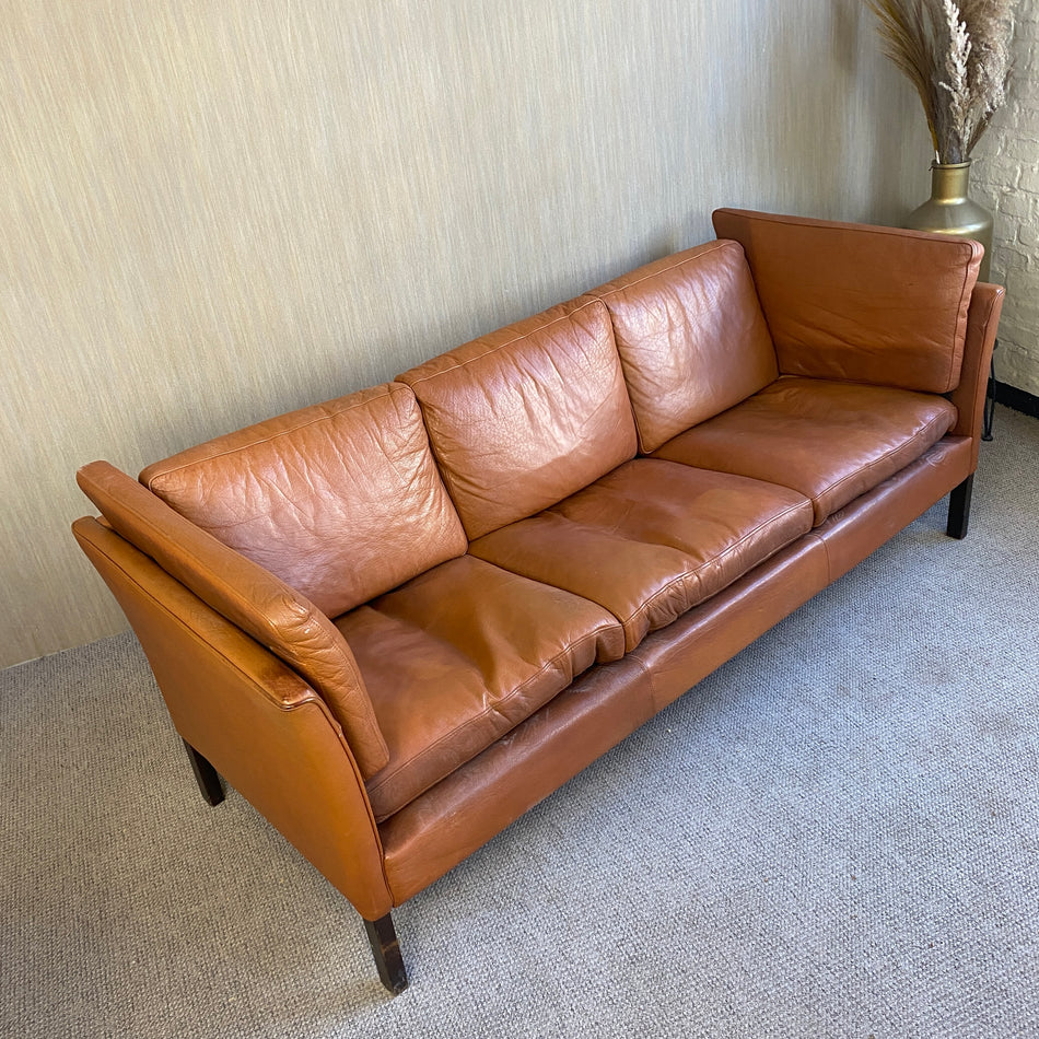 Vintage Leder Couch gebraucht cognac braun Sofa 3 Sitzer