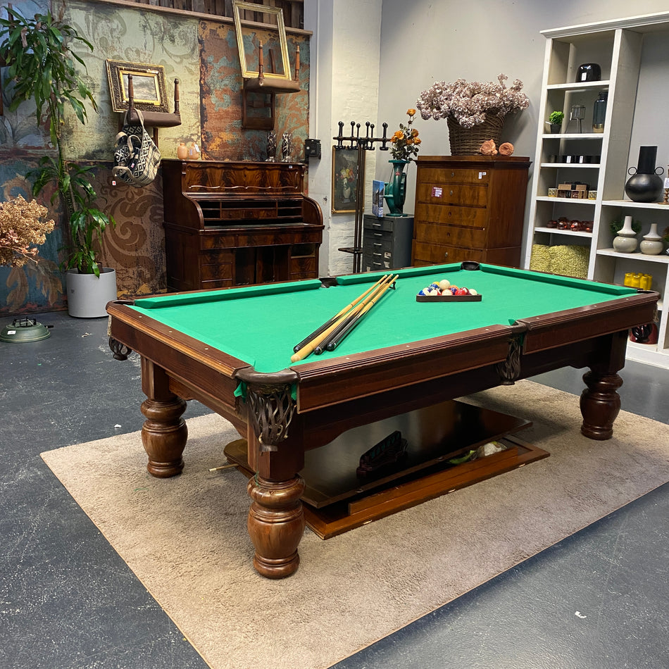 Vintage Billard Tisch gebraucht Holz Steinplatte 245cm