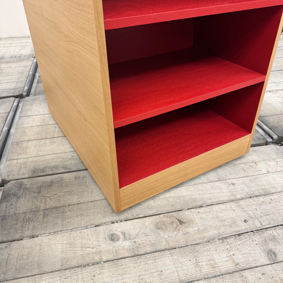 Regal Braun Rot Holz Standregal Ladenbau Gebraucht