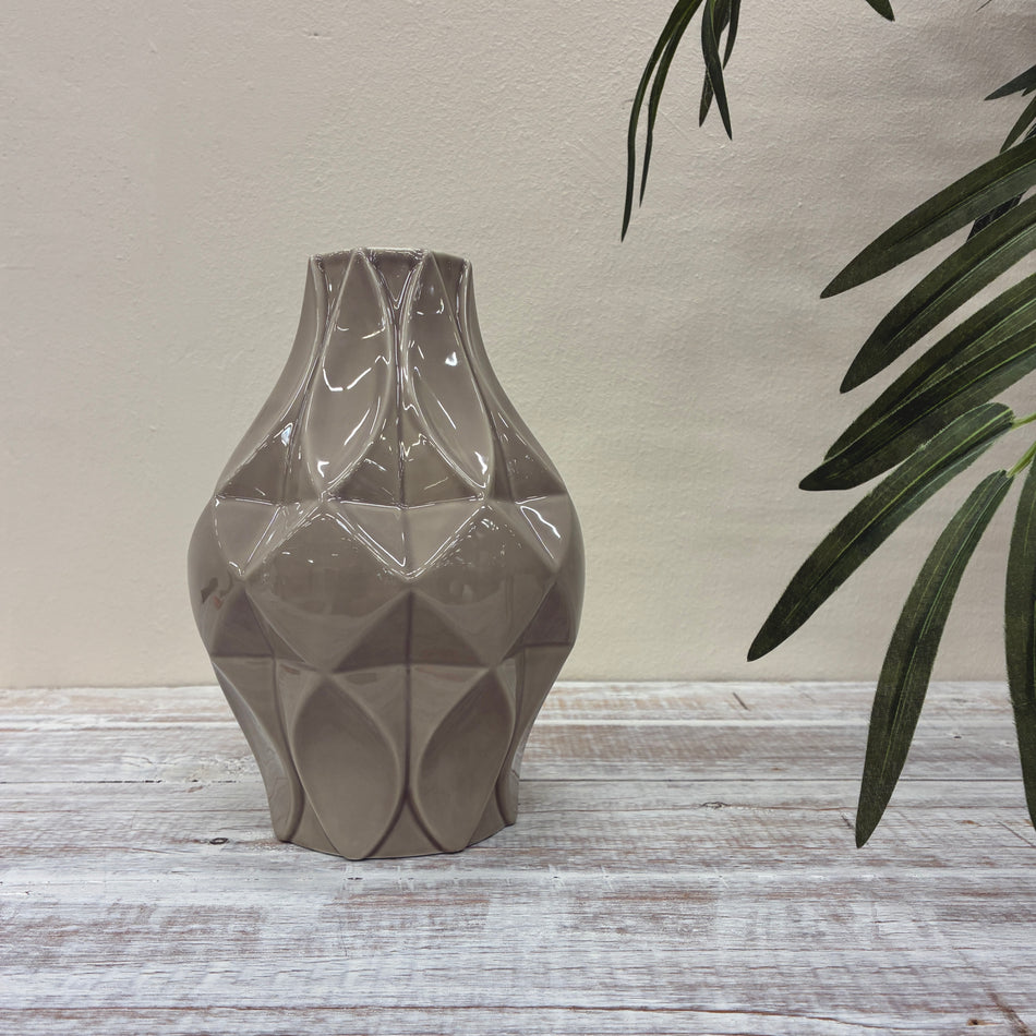 Tettau Atelier Beige uni Vase Porzellan Deko
