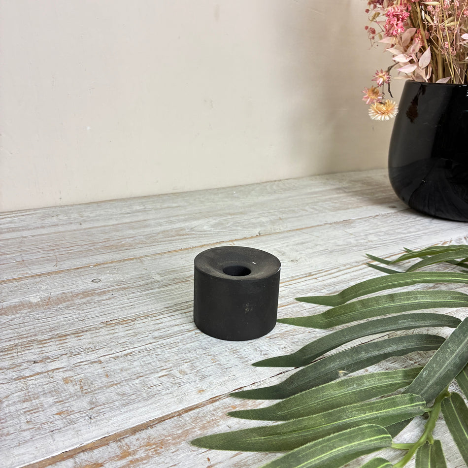 Kerzenständer Kerzenhalter 5cm Zylinder Metall Schwarz Gebraucht