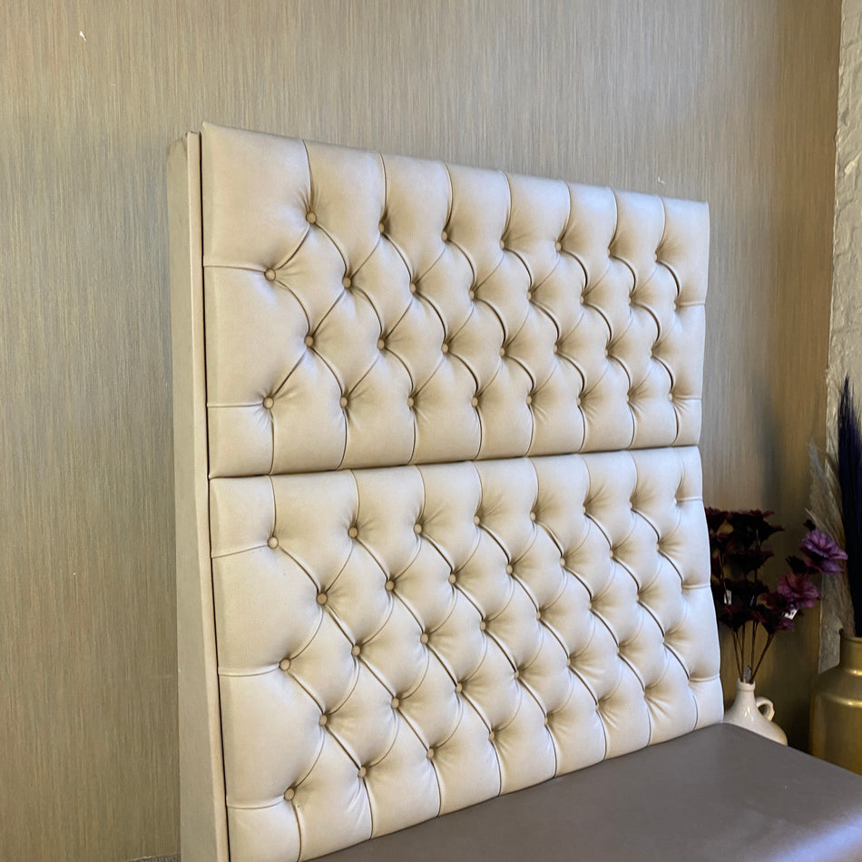 Sitzbank beige braun Leder Bank gebraucht 160cm Polsterbank