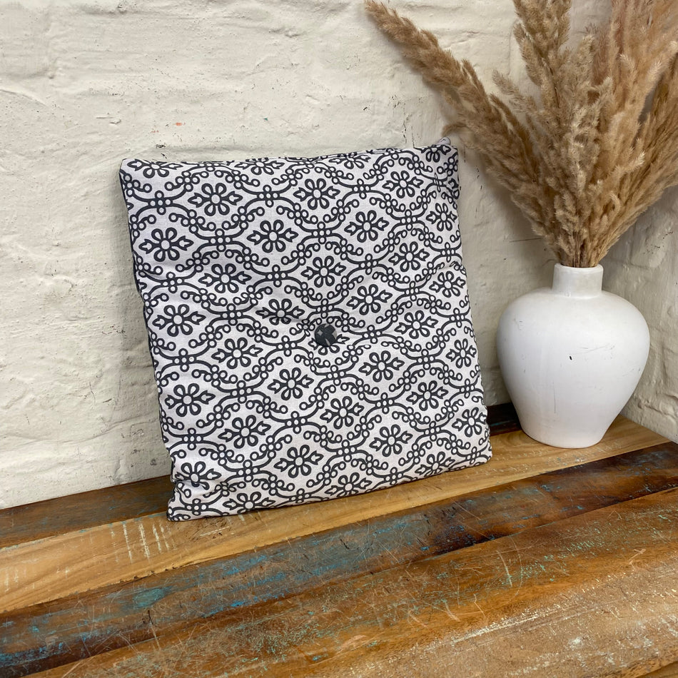 Ateliers du Linge Stuhlkissen grau gemustert 40 x 40cm Neuware