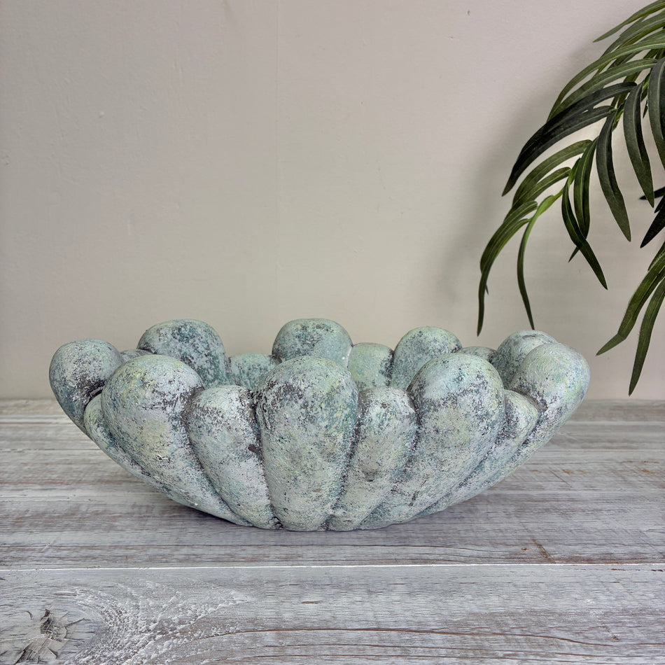 PTMD Minter Schale Grau Vintage Obstschale Keramik 35cm