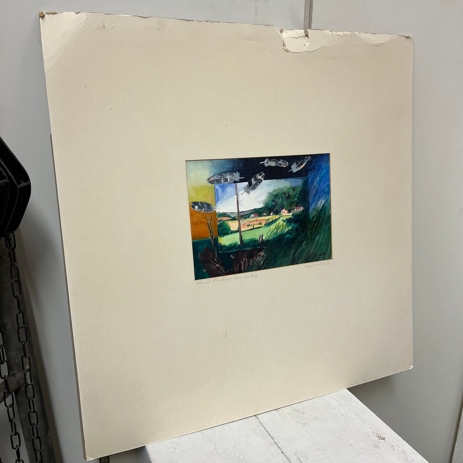 Druckgrafik im Passepartout „Sommertag II“ 1982