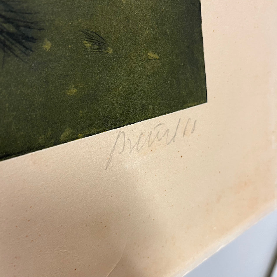 Druckgrafik „Palmen am Fluss“ 1968