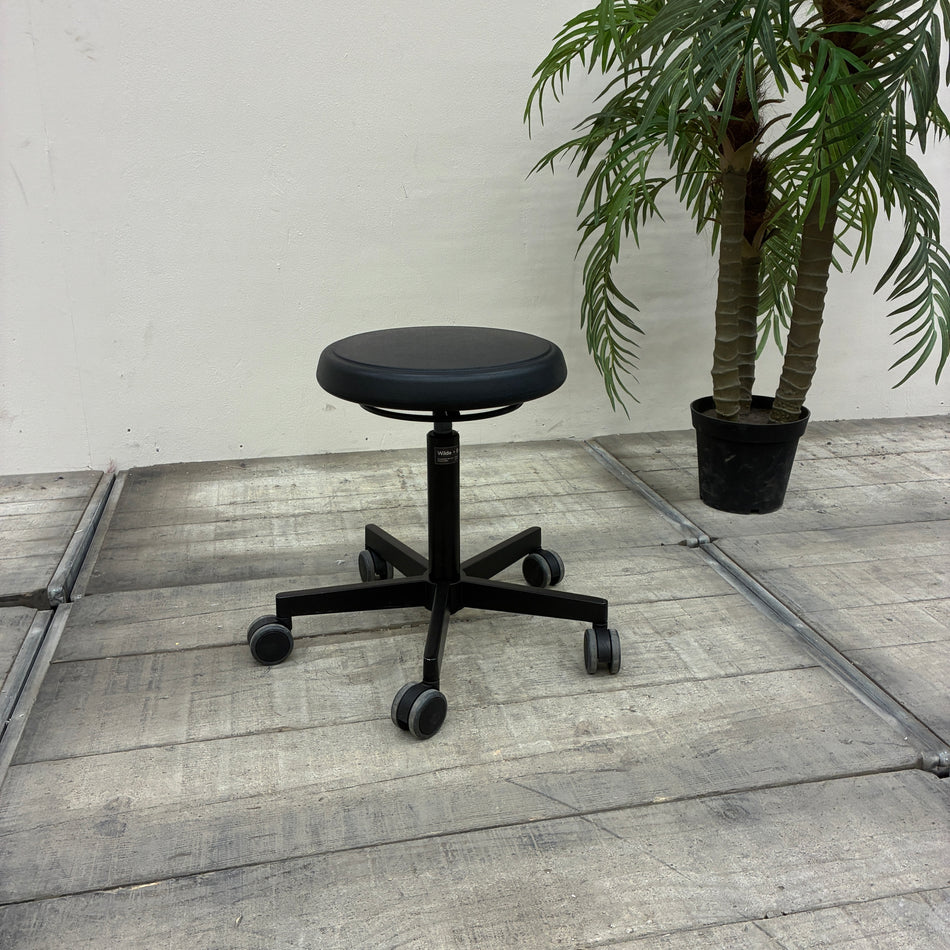Wilde + Spieth S 193 R 20 Arbeitshocker Drehhocker Schwarz Kunstleder Gebraucht