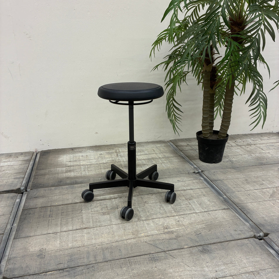 Wilde + Spieth S 193 R 20 Arbeitshocker Drehhocker Schwarz Kunstleder Gebraucht