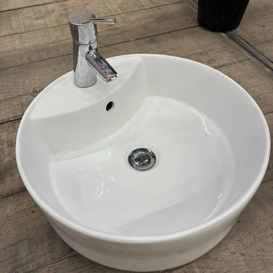 Keramik Aufsatzwaschbecken Rund inkl. Armatur Hansgrohe Talis S Bad Gebraucht