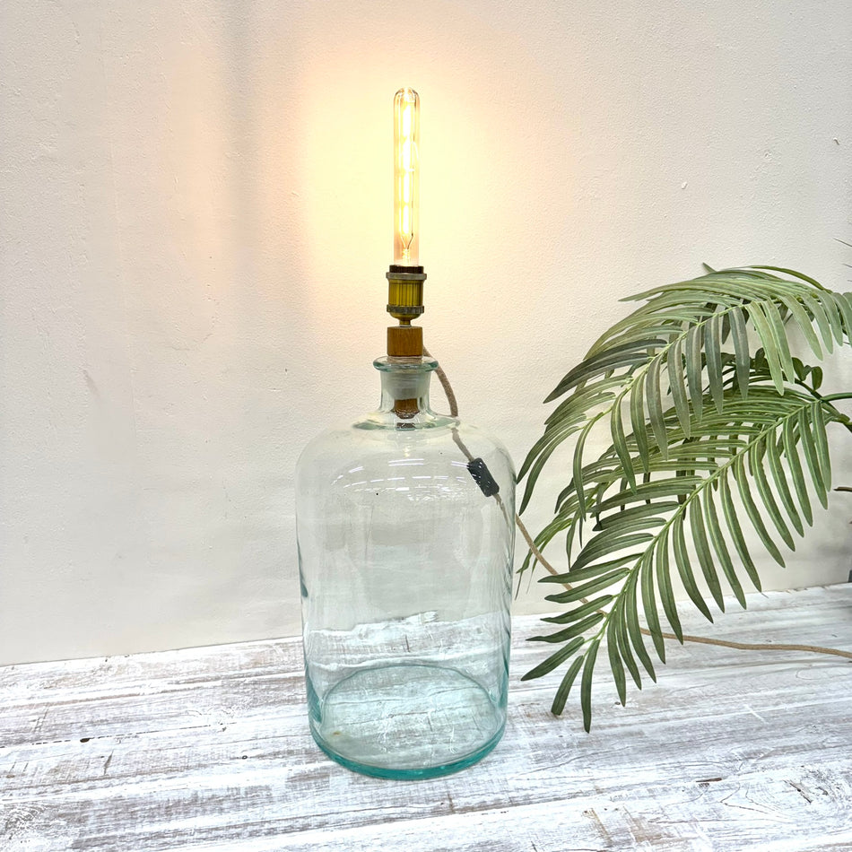 Thomas Klotz Tischlampe Glas Vintage Loft Style Lampe Upcycled