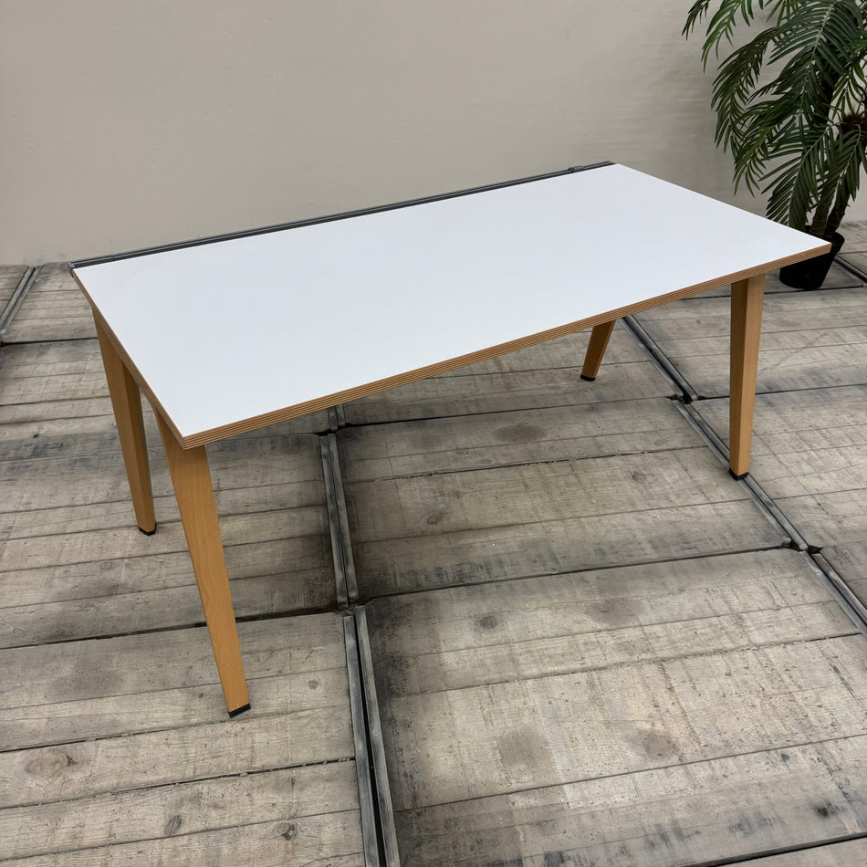 Schreibtisch Weiß Holz Büro Tisch 160x80 Arbeitsplatz Gebraucht