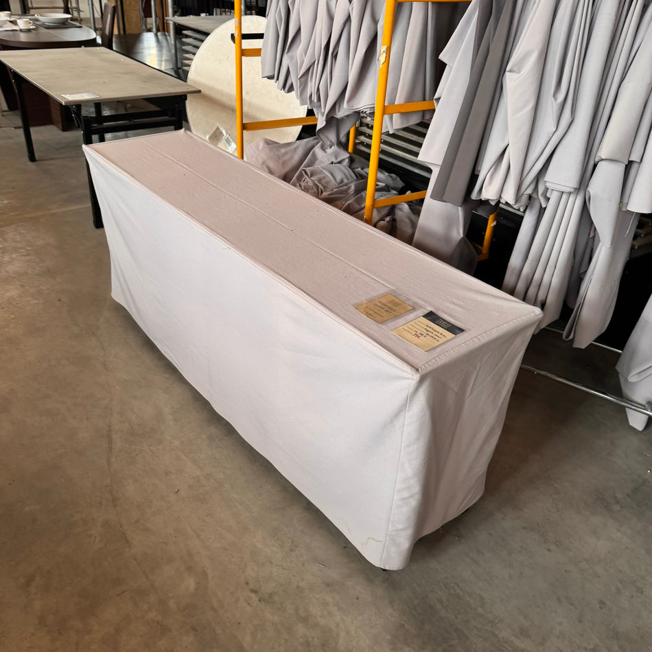 Tischhusse grau Stoff Bezug für Eventtisch Klapptisch 180x45