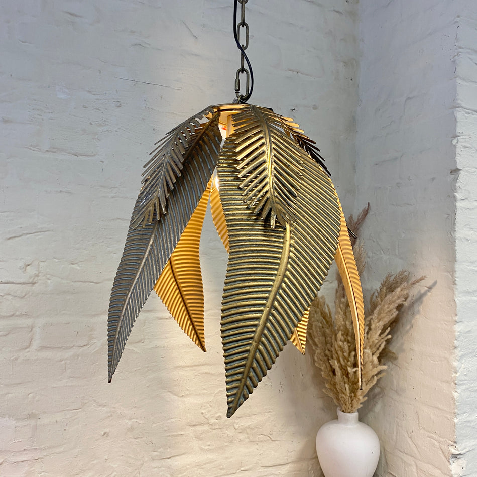 PTMD Marinth Deckenlampe golden Metall Federn 45cm