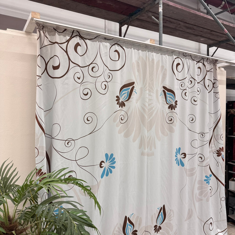 Gardine Lichtgrau Floral 220x250 Verdunkler Vorhang Gebraucht