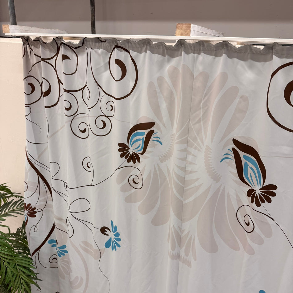 Gardine Lichtgrau Floral 145x250 Verdunkler Vorhang Gebraucht