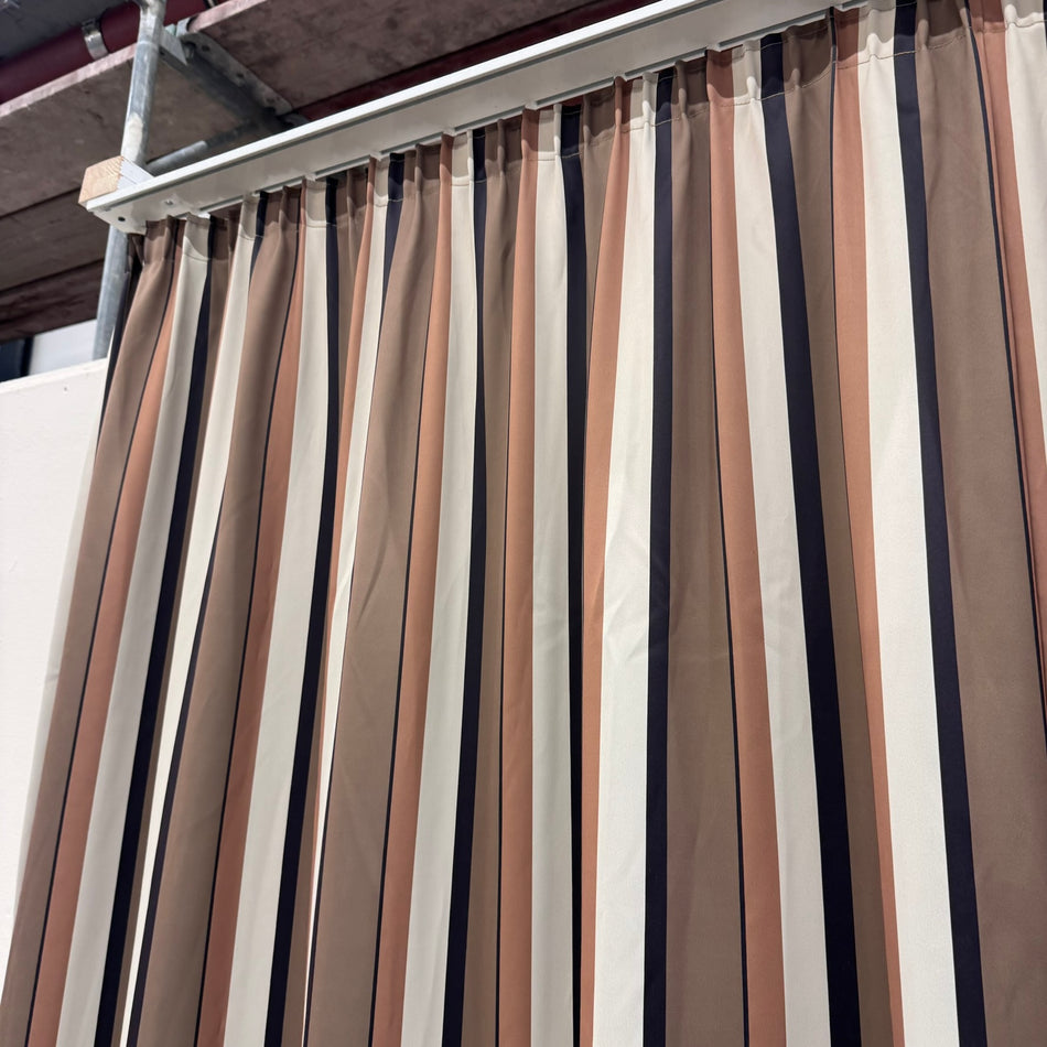 Gardine Braun Erdtöne 250x270 Streifen Verdunkler Vorhang Gebraucht