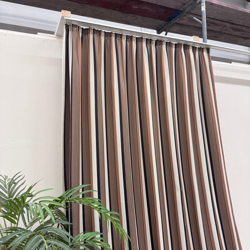 Gardine Braun Erdtöne 250x270 Streifen Verdunkler Vorhang Gebraucht