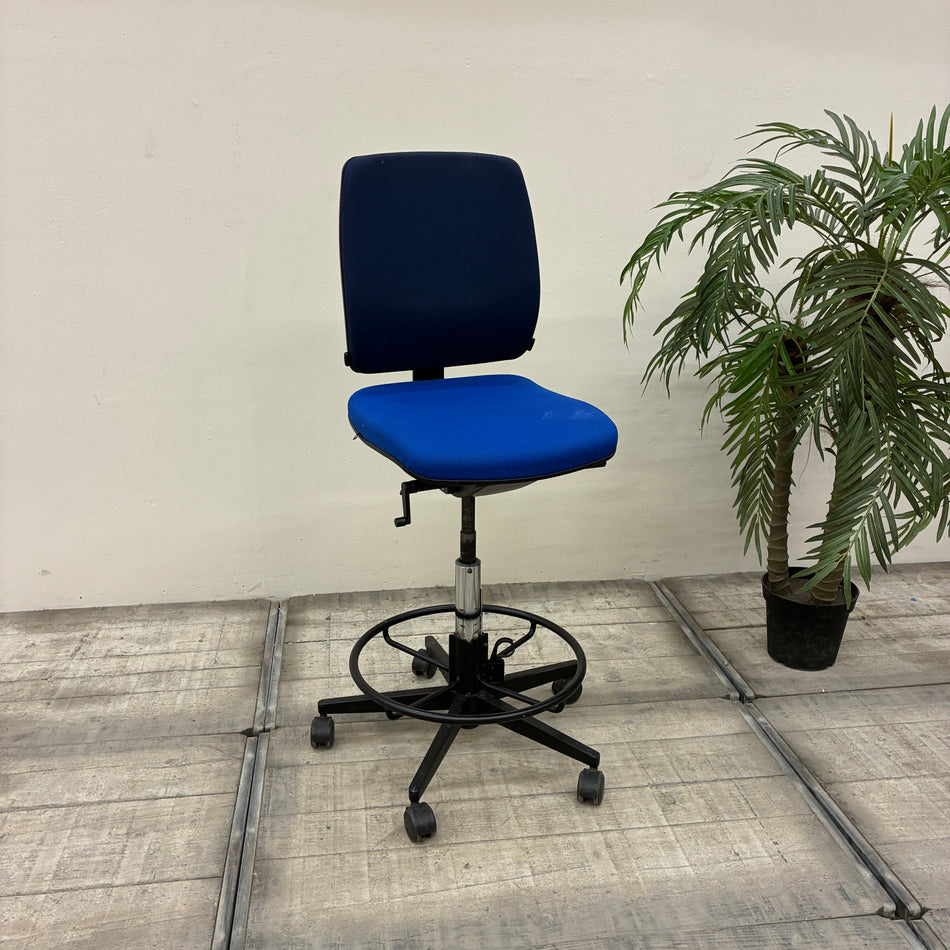 Sedus Counterstuhl Blau Stoff Fußring Steharbeitsstuhl Büro Stuhl Gebraucht