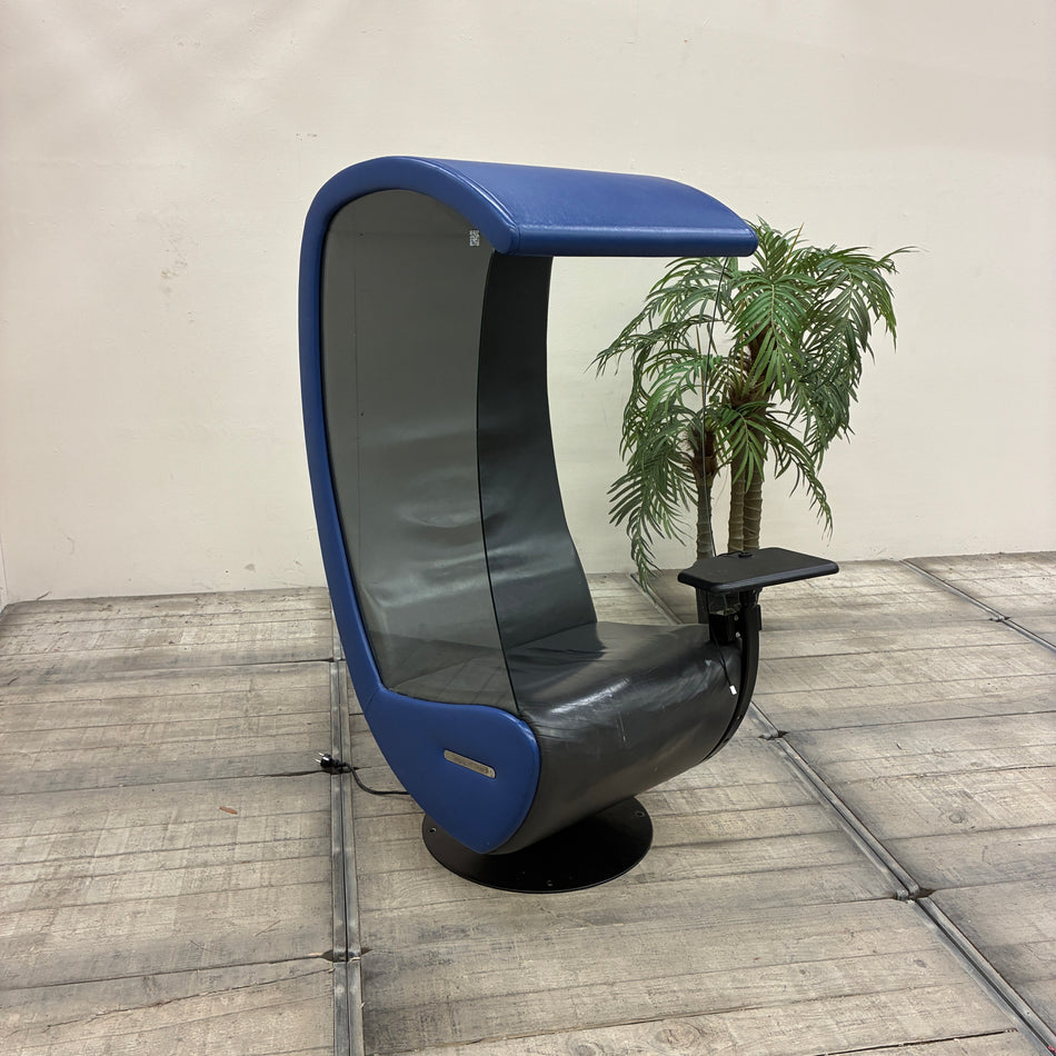Design Evavaara SSHHH 5 Akustiksessel Blau Leder Drehbar Sessel Gebraucht