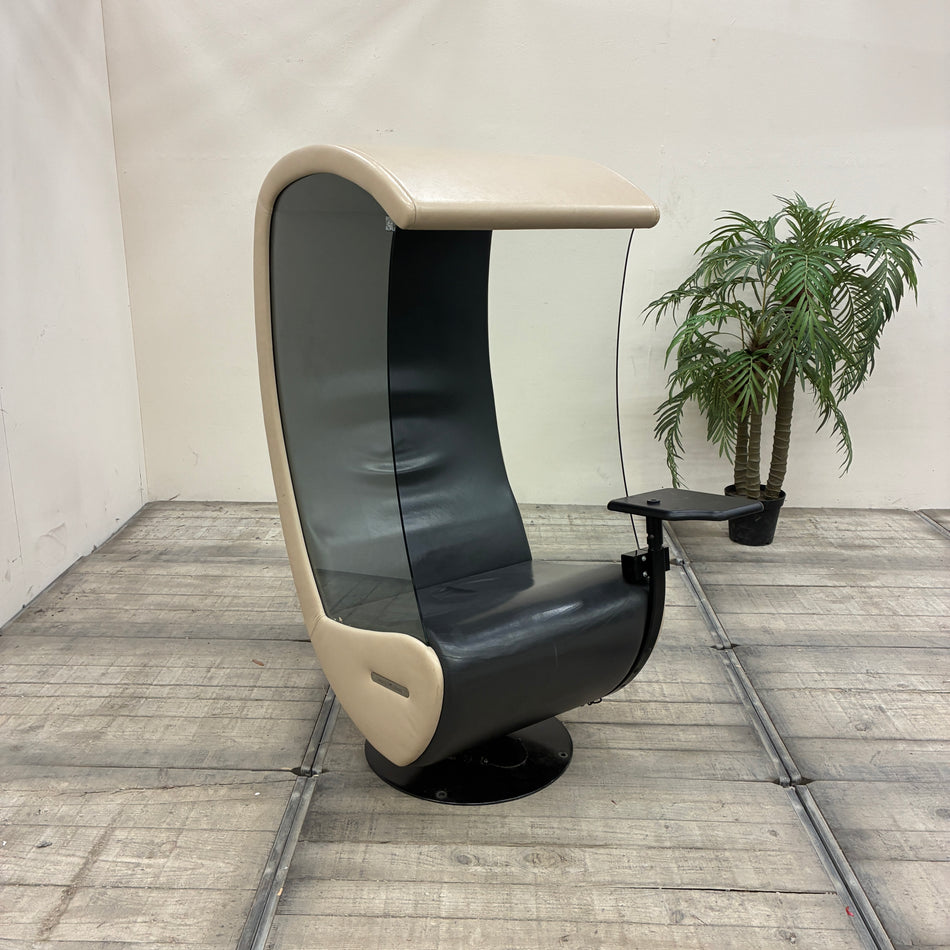 Design Evavaara SSHHH 5 Akustiksessel Beige Leder Drehbar Sessel Gebraucht