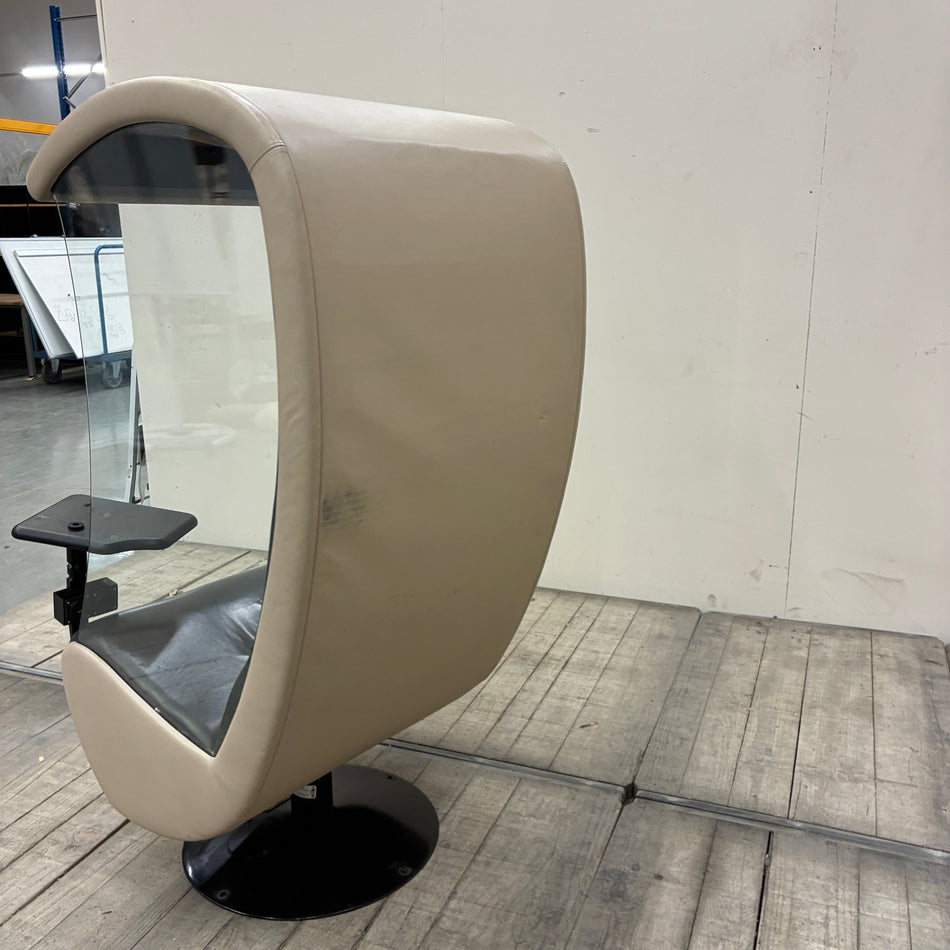 Design Evavaara SSHHH 5 Akustiksessel Beige Leder Drehbar Sessel Gebraucht