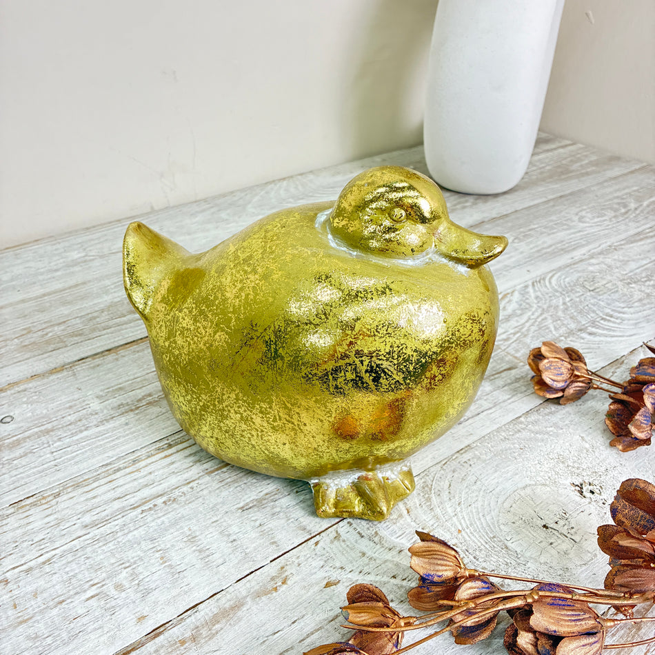 Deko Ente Golden L Keramik Figur Statuette Dekoration Gebraucht
