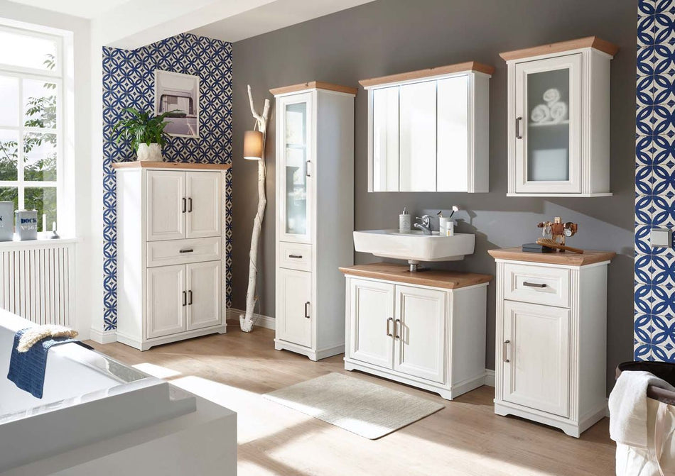 Jasmin Waschbeckenunterschrank (WBU) zweitürig Pinie hell / Artisan Eiche