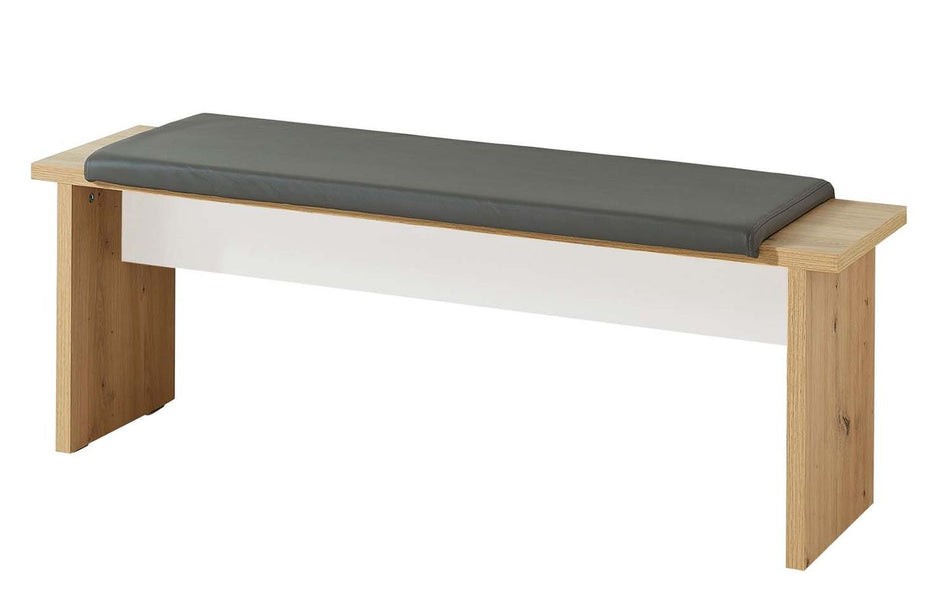 Loft-Two Bank Weiß / Artisan Eiche Sitzbank Kissen