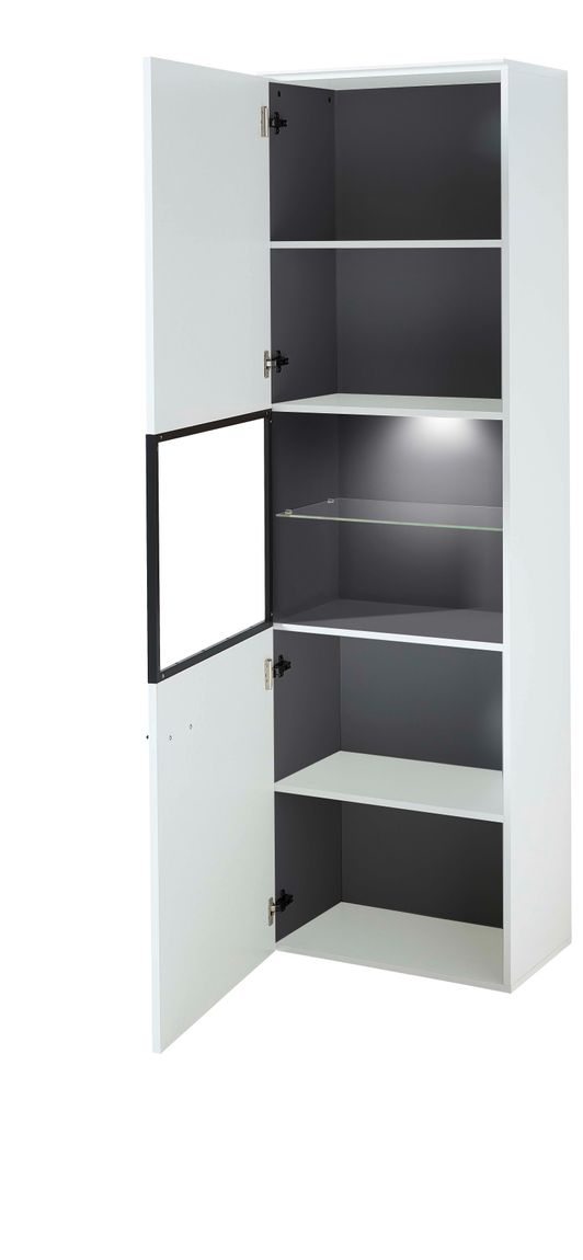 Mediana Vitrine inkl. LED-Beleuchtung Weiß/Grau
