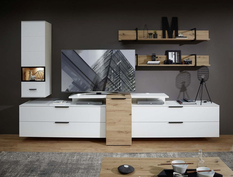 Mediana TV-Element Weiß/Abs. Artisan Eiche