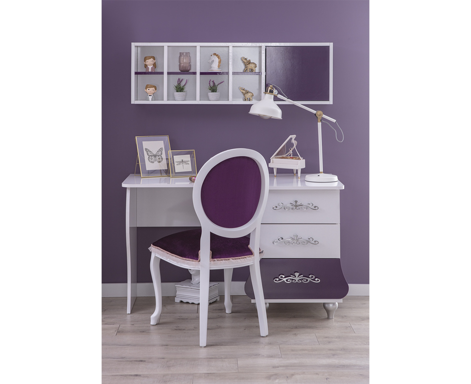 ANASTASIA LILA Hängeregal für Kinderschreibtisch lila / weiß