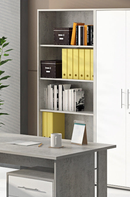 Bonn Regal 5 OH Beton / Weiß 4 Böden 5 OH