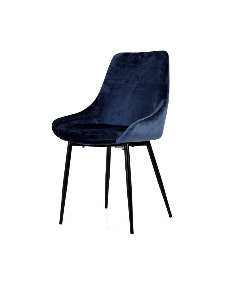 Tenzo Lex Esszimmerstuhl Blau Samt Velours Stuhl