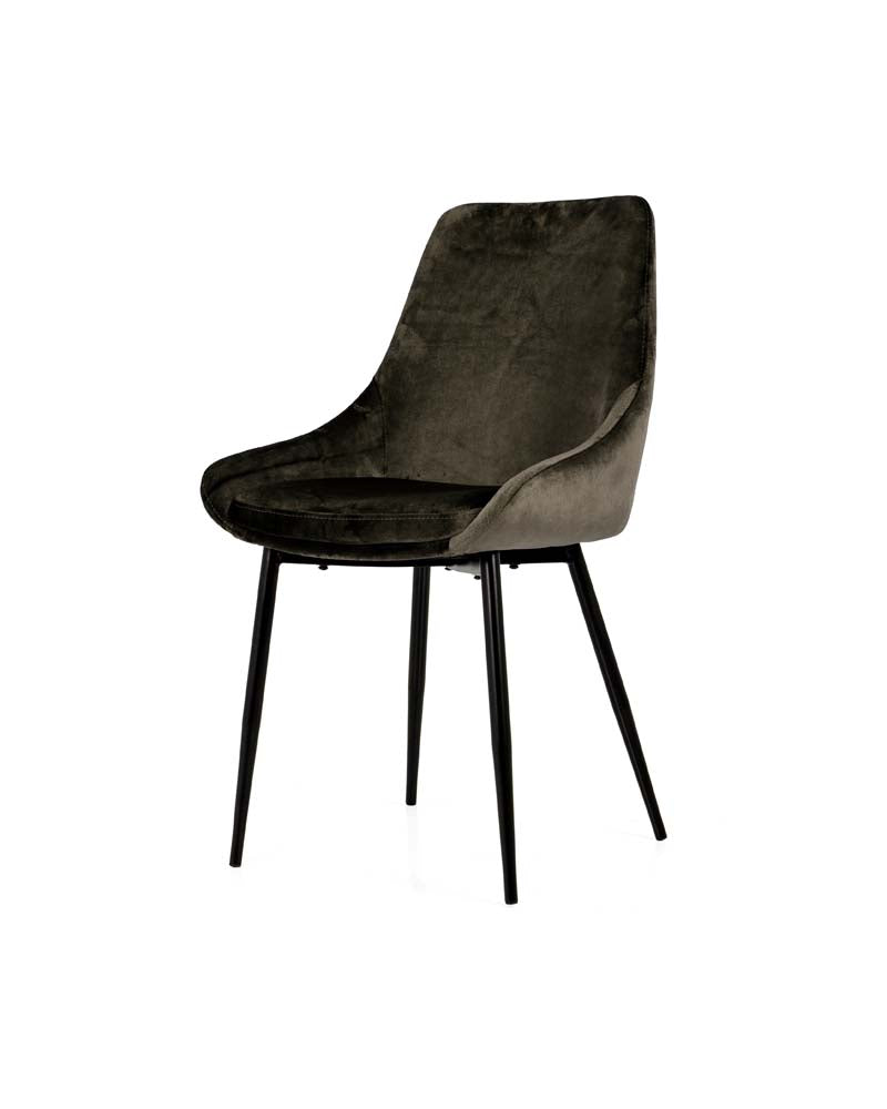 Tenzo Lex Esszimmerstuhl grau schwarz Samt Metall Stuhl
