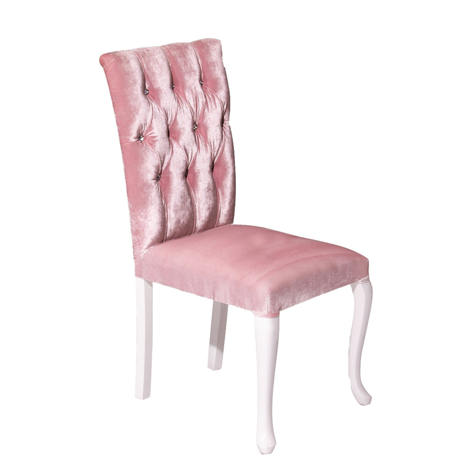 PRINCESS Stuhl Kinderstuhl Pink / Weiß Stuhl gesteppt